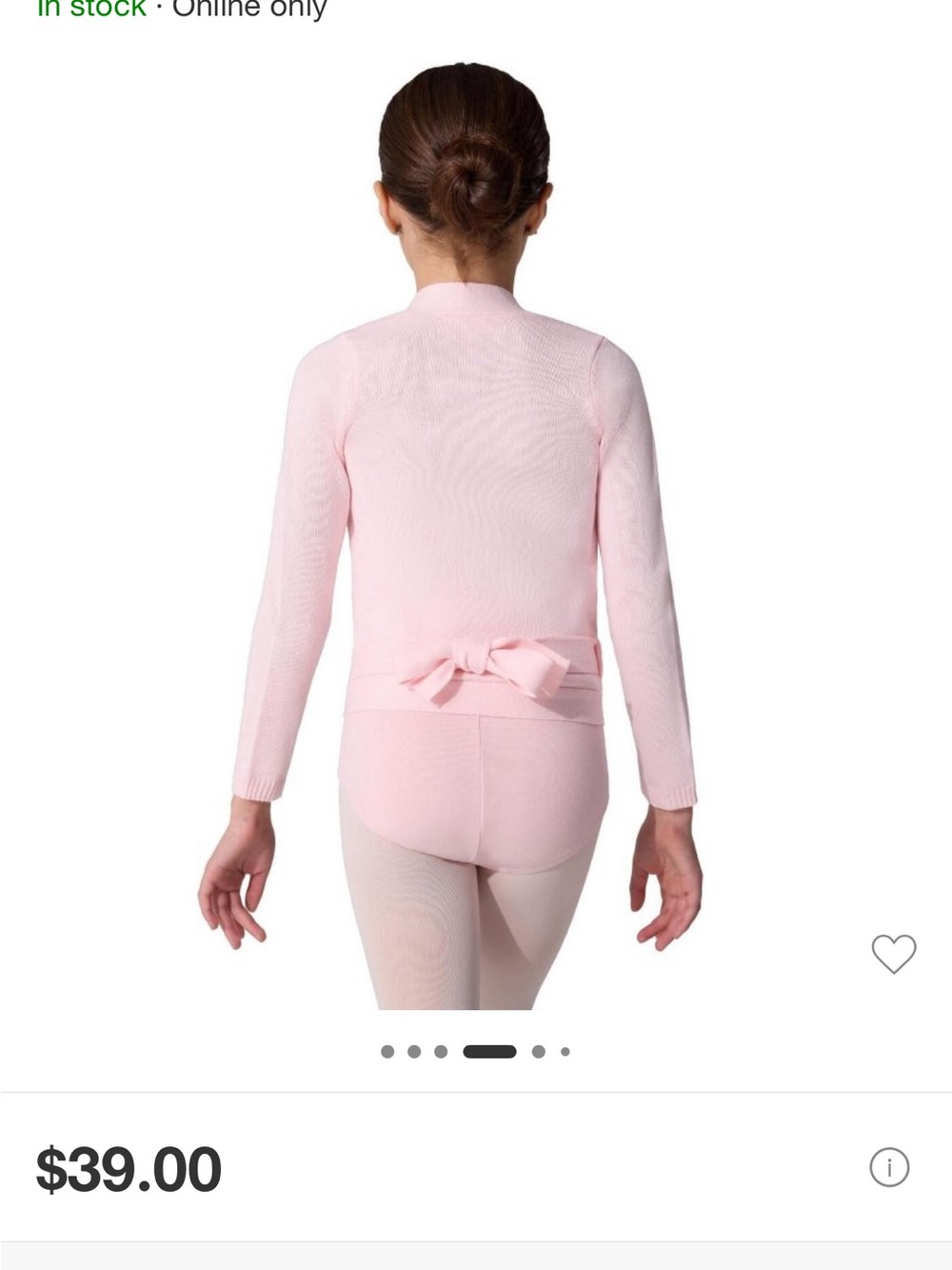 Capezio Girls' Light Pink Long-Sleeve Swim Coverup with Back Tie